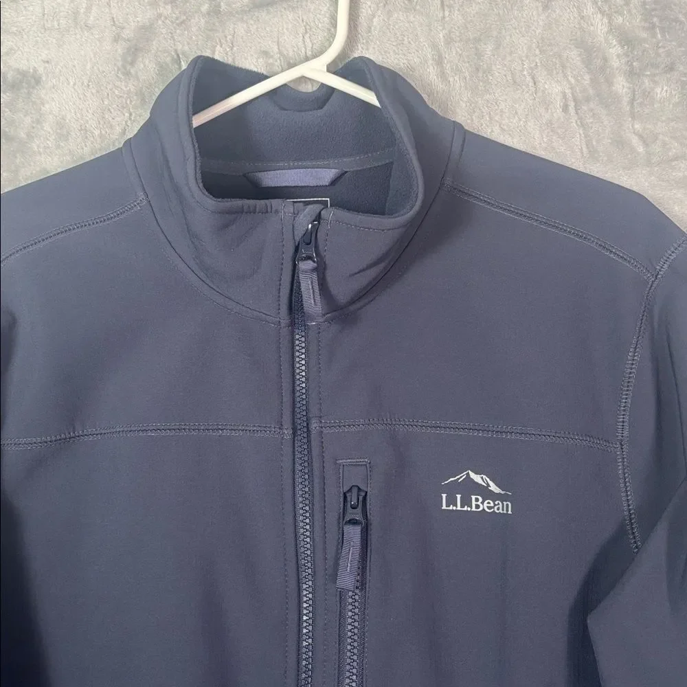 L.L. Bean Navy Full Zip Fleece Lined Jacket Size Large